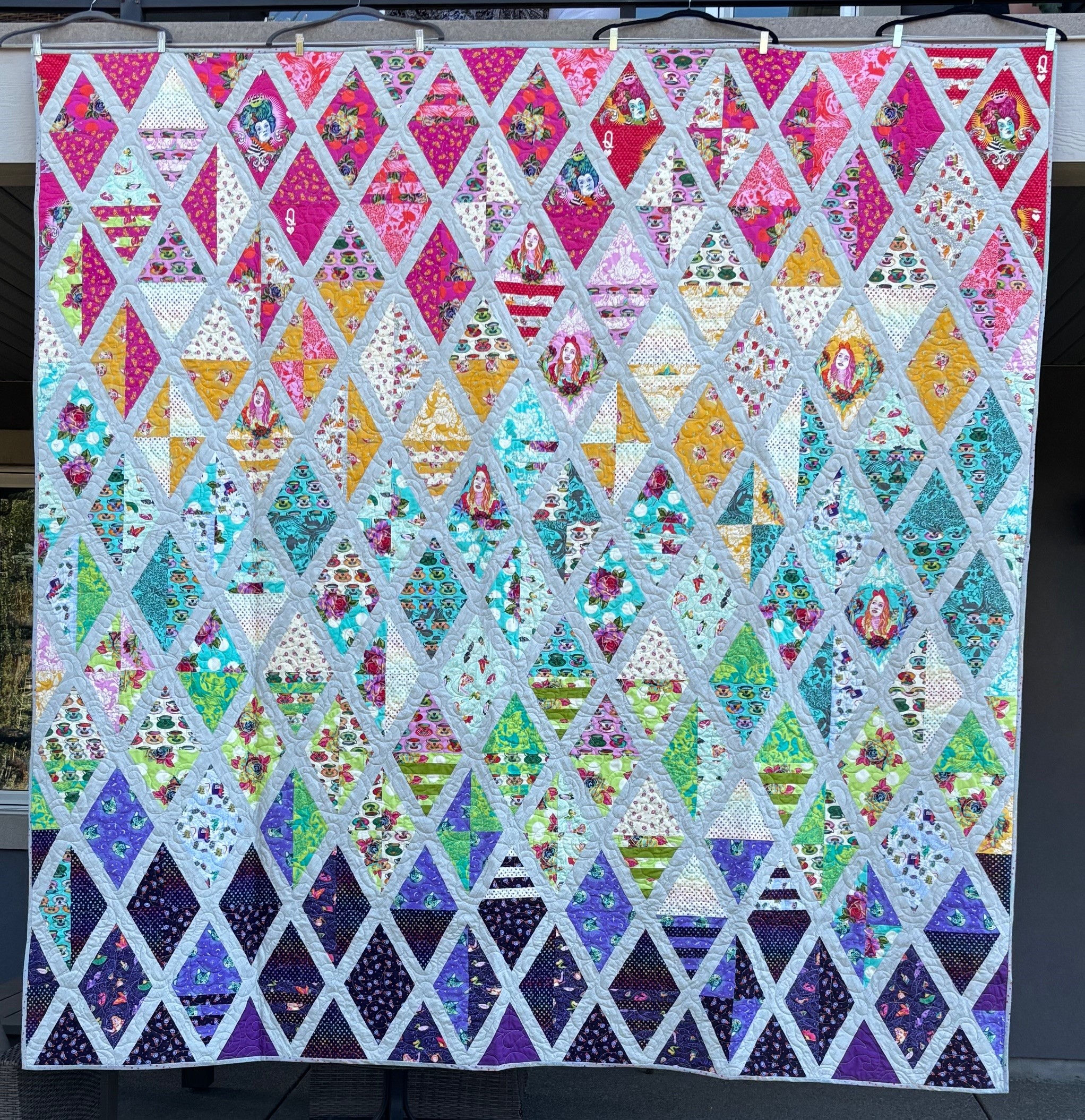 Set sail Theme - Diamonds - quilted by BJ Tinker