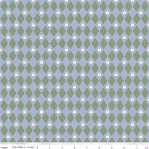 Faraway Kingdom Harlequin Prince Sky Blue Checkered Fabric